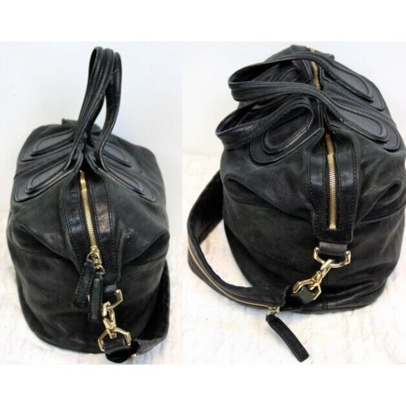 Givenchy Nightingale Black Leather Bag Satchel Bag Removable Strap Pockets - Picture 3 of 12